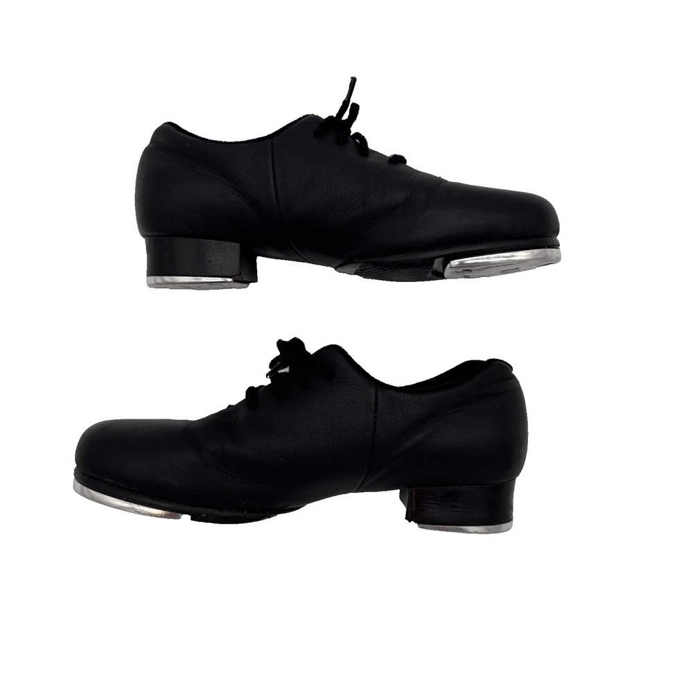 BLOCH Lace-Up Tap Dancing Shoes Unisex Child Shockwave #4 Black Leather 13.5